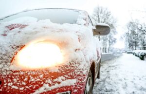 snow covered car