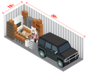 10 x 30 storage unit size example